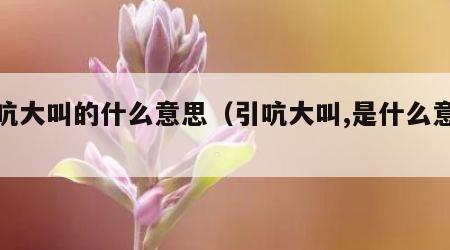 引吭大叫的什么意思（引吭大叫,是什么意思）