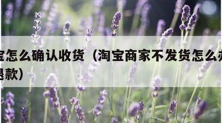 淘宝怎么确认收货（淘宝商家不发货怎么办不想退款）