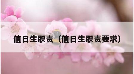 值日生职责（值日生职责要求）