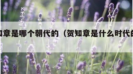 贺知章是哪个朝代的（贺知章是什么时代的人?）