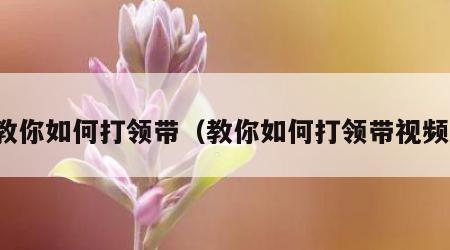 教你如何打领带（教你如何打领带视频）