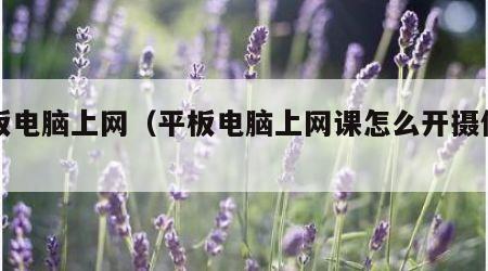 平板电脑上网（平板电脑上网课怎么开摄像头）