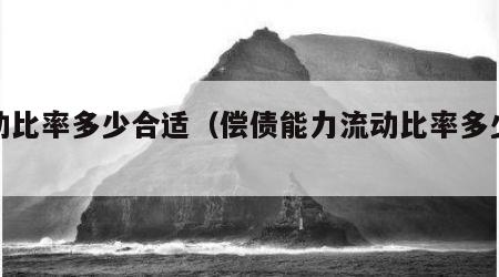 流动比率多少合适（偿债能力流动比率多少合适）