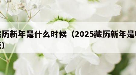 藏历新年是什么时候（2025藏历新年是哪天）