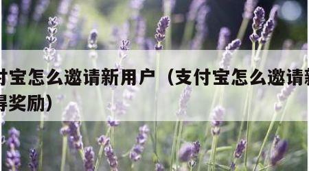 支付宝怎么邀请新用户（支付宝怎么邀请新用户得奖励）