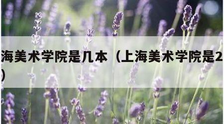 上海美术学院是几本（上海美术学院是211吗）