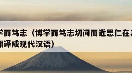 博学而笃志（博学而笃志切问而近思仁在其中矣翻译成现代汉语）